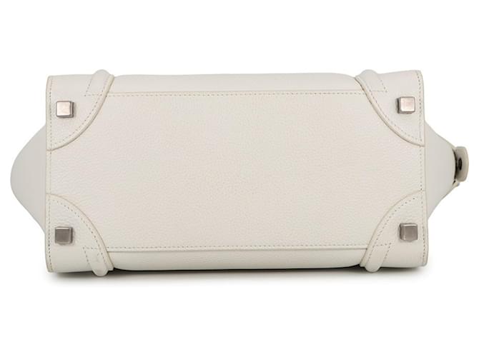 Céline Borsa Celine Luggage Micro Shopper Bianco - vista 3