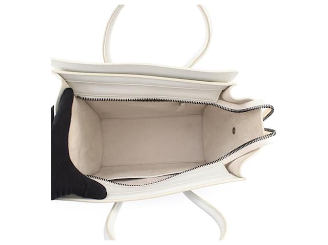 Céline Borsa Celine Luggage Micro Shopper Bianco - vista 5