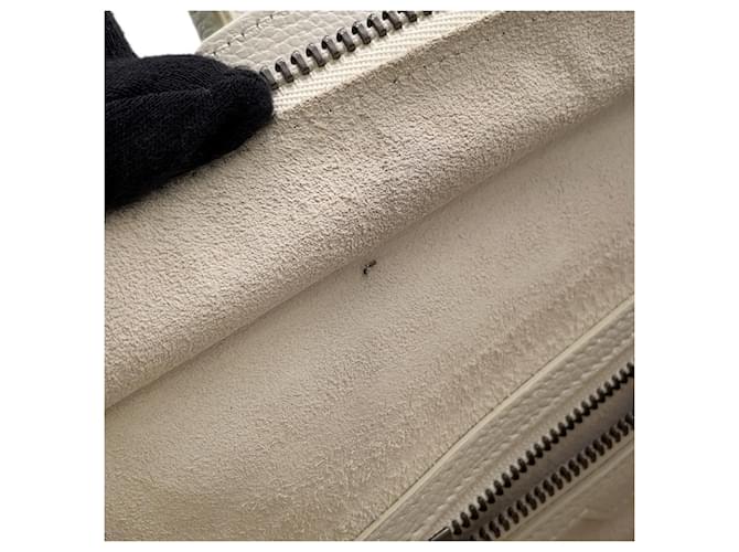 Céline Borsa Celine Luggage Micro Shopper Bianco - vista 9