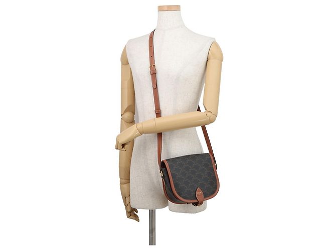 Céline Celine Schultertasche Medium Folco Triomphe Braun - Ansicht 4