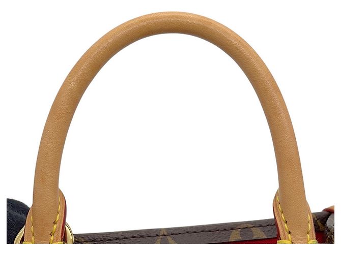 Borsa Louis Vuitton Monogram Sac Plat BB M46265 Marrone Rosso - vista 12