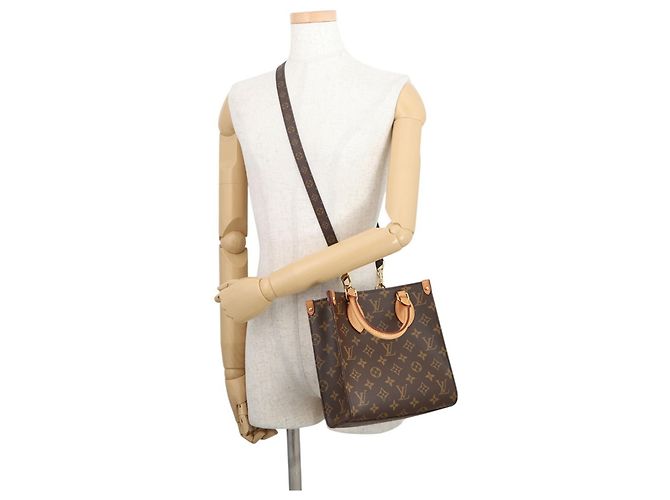 Borsa Louis Vuitton Monogram Sac Plat BB M46265 Marrone Rosso - vista 5