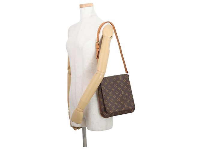 Borsa a tracolla Louis Vuitton Monogram Musette Salsa Marrone - vista 4