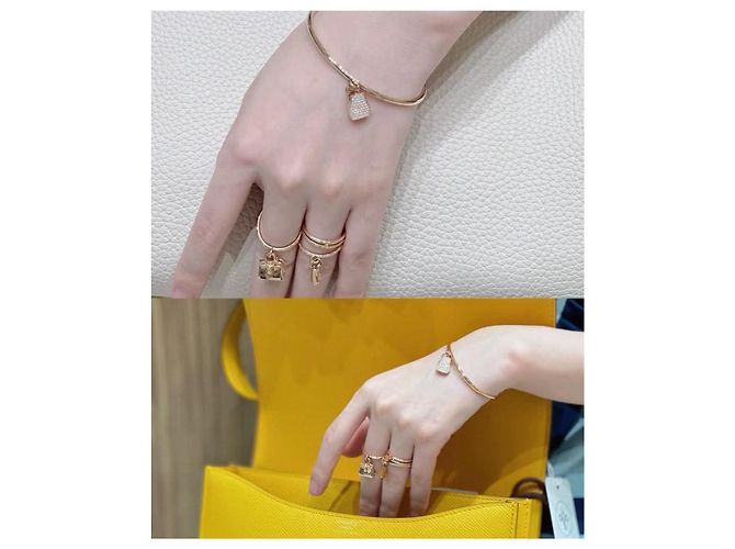 Hermès Bracciale Kelly Clochette Diamanti Oro 18K D'oro - vista 7