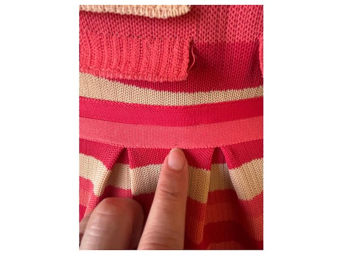 Christian Dior Gestreiftes Sommerkleid - Runway 2012 Pink Rot Beige - Ansicht 5