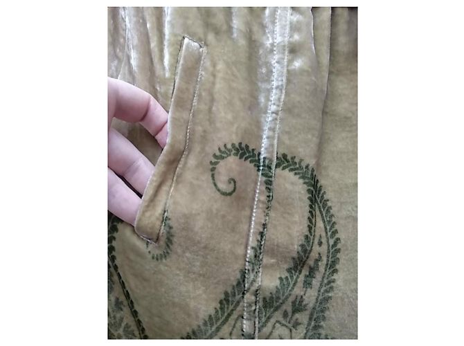 Etro Falda de Terciopelo Paisley Castaño Beige Verde - vista 3