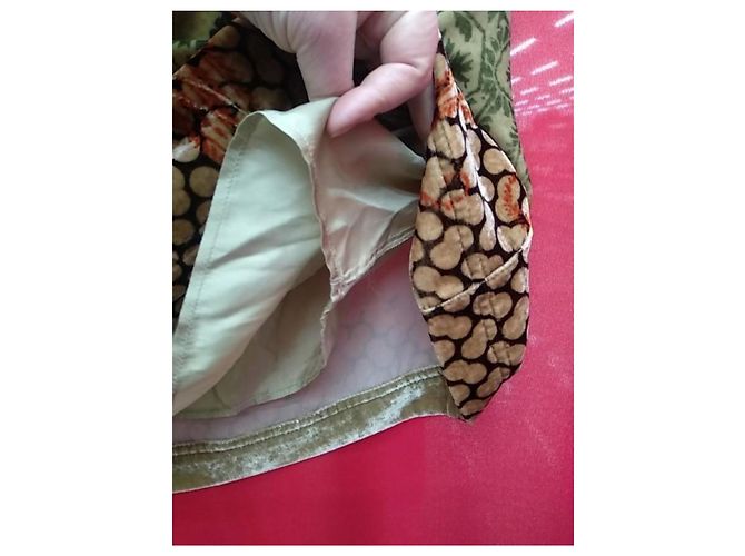 Etro Falda de Terciopelo Paisley Castaño Beige Verde - vista 4