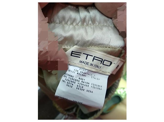 Etro Falda de Terciopelo Paisley Castaño Beige Verde - vista 6