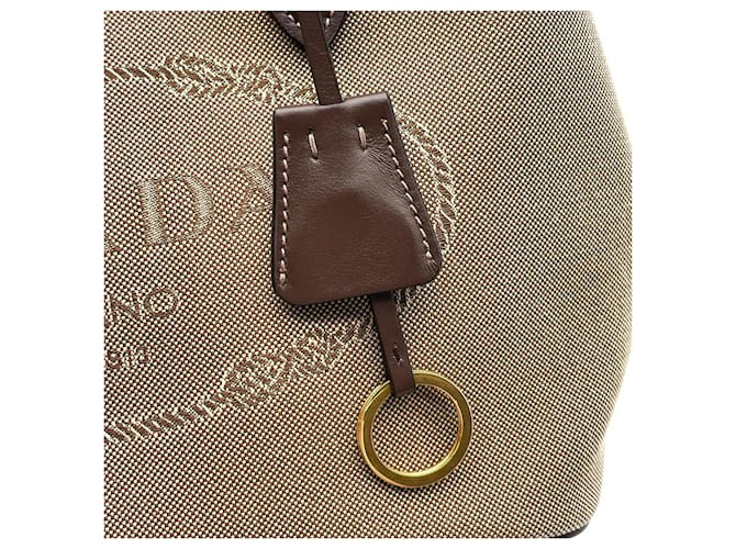 Bolso de hombro de jacquard con logotipo Prada Castaño - vista 15