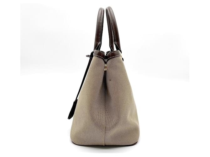 Bolso de hombro de jacquard con logotipo Prada Castaño - vista 3