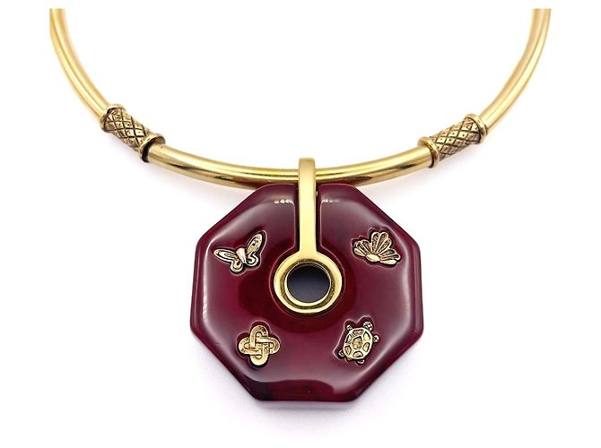 Givenchy Vintage Choker-Halskette Rot Golden - Ansicht 2