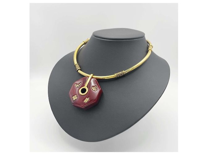Givenchy Vintage Choker-Halskette Rot Golden - Ansicht 8