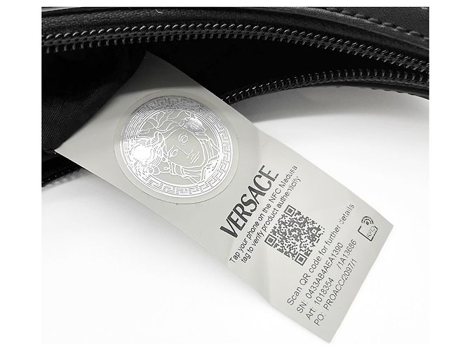 Versace Tag Hobo Schultertasche Schwarz - Ansicht 11