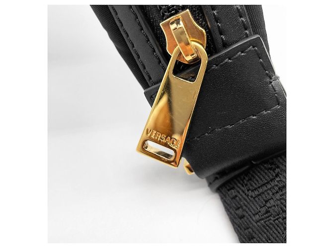 Versace Tag Hobo Schultertasche Schwarz - Ansicht 12