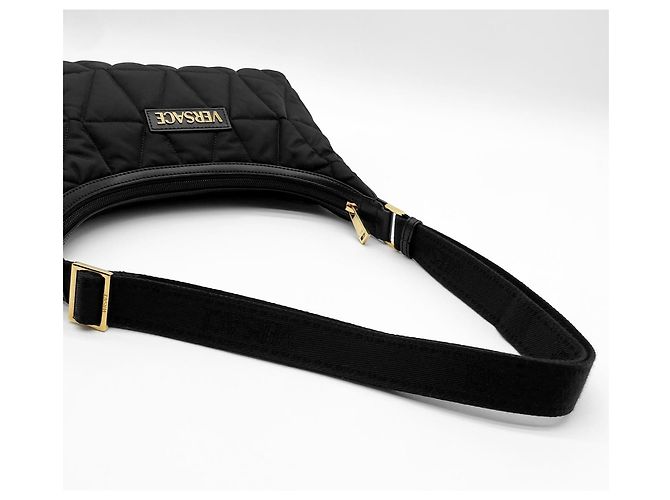 Versace Tag Hobo Schultertasche Schwarz - Ansicht 6