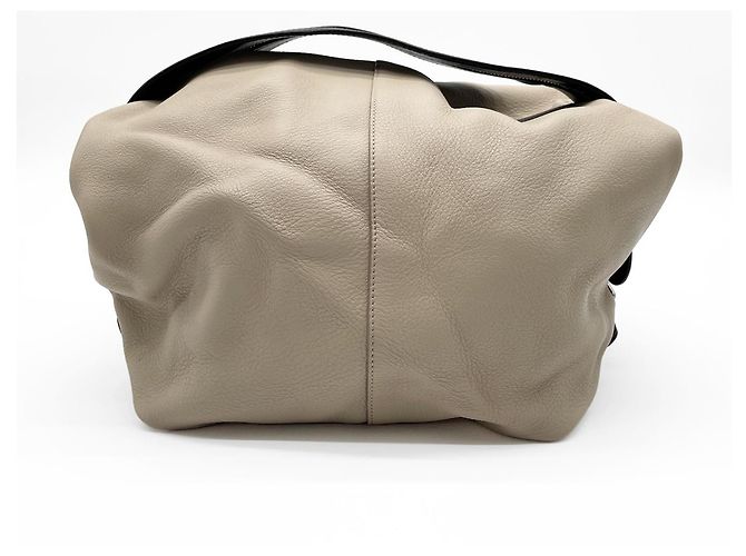 Borsa a mano Loewe Origami Pillow Nero Beige - vista 2