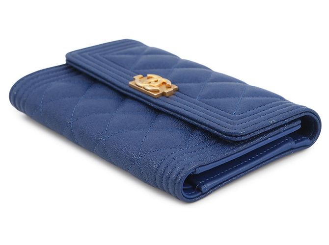 Chanel Boy Tri-fold Wallet Blau - Ansicht 2