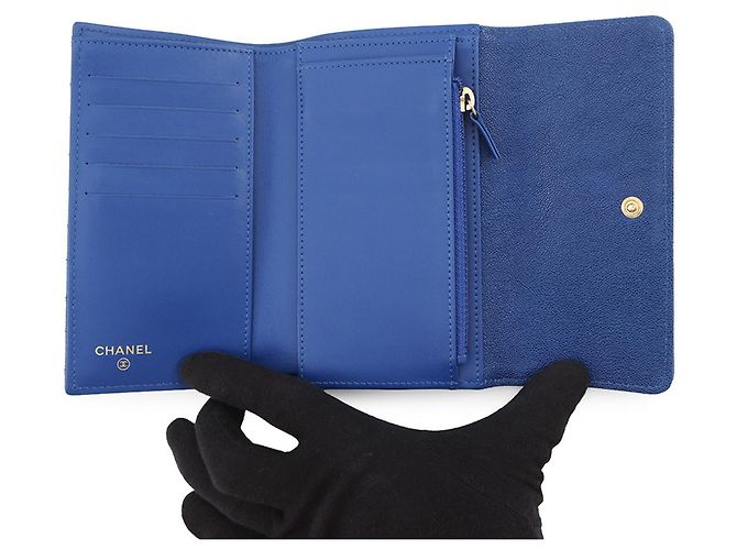 Chanel Boy Tri-fold Wallet Blau - Ansicht 4