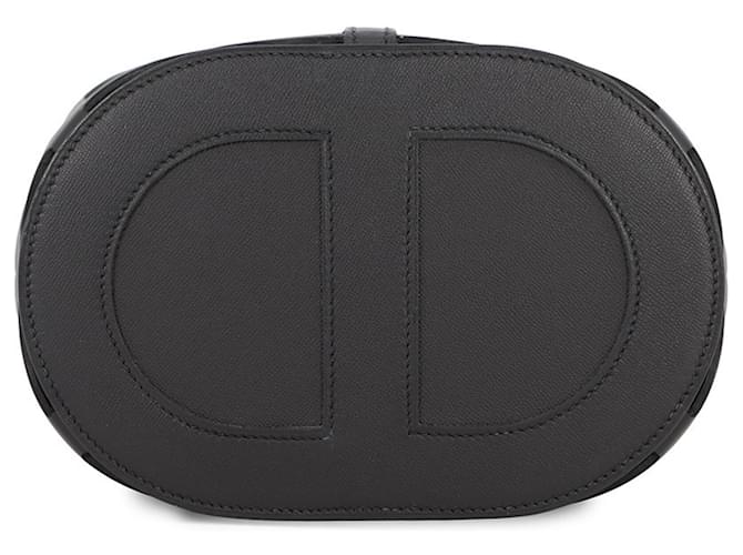 Borsa Hermès Kara in seta nera e blu navy Nero - vista 3
