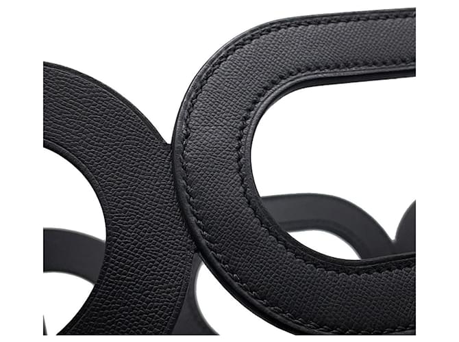 Borsa Hermès Kara in seta nera e blu navy Nero - vista 7