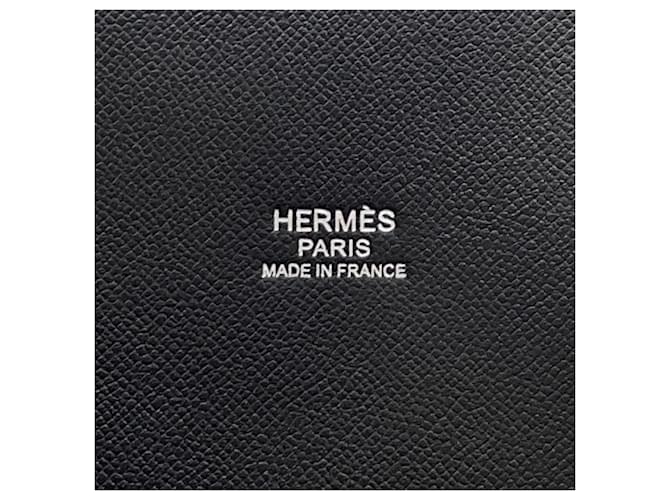 Borsa Hermès Kara in seta nera e blu navy Nero - vista 9