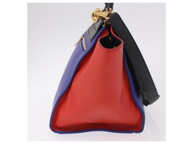 Céline Celine Tricolor Trapeze Leather Medium Multicolore - vista 4