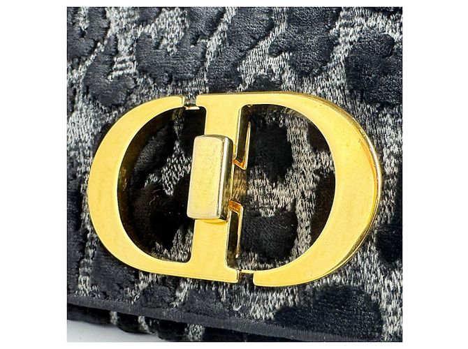 Borsa a tracolla Christian Dior 30 Montaigne Caro Velvet Nero - vista 11