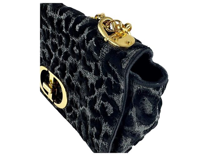 Borsa a tracolla Christian Dior 30 Montaigne Caro Velvet Nero - vista 5