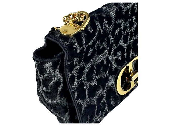 Borsa a tracolla Christian Dior 30 Montaigne Caro Velvet Nero - vista 6