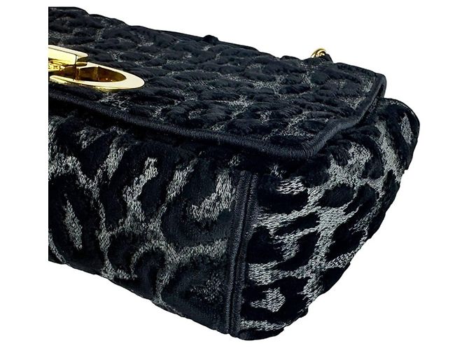 Borsa a tracolla Christian Dior 30 Montaigne Caro Velvet Nero - vista 7