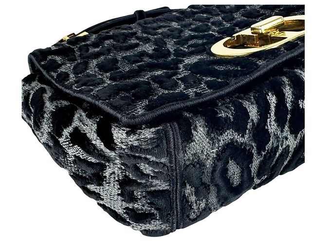 Borsa a tracolla Christian Dior 30 Montaigne Caro Velvet Nero - vista 8