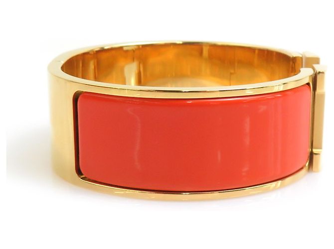 Hermès Hermes HERMES Pulsera Bangle Clic Clack H Dorado Naranja - vista 2
