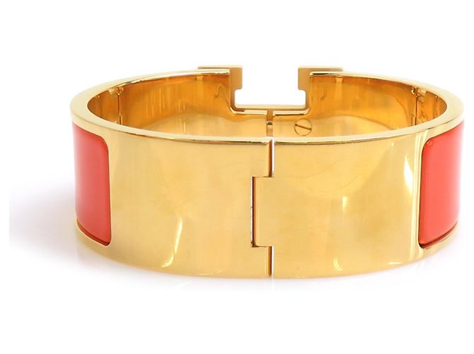 Hermès Hermes HERMES Pulsera Bangle Clic Clack H Dorado Naranja - vista 3