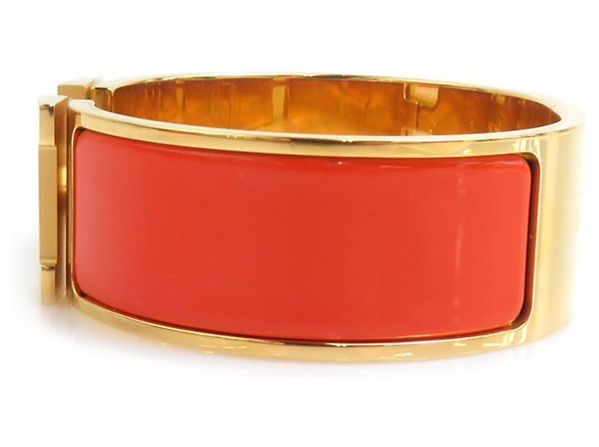 Hermès Hermes HERMES Pulsera Bangle Clic Clack H Dorado Naranja - vista 4