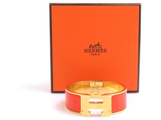 Hermès Hermes HERMES Pulsera Bangle Clic Clack H Dorado Naranja - vista 8
