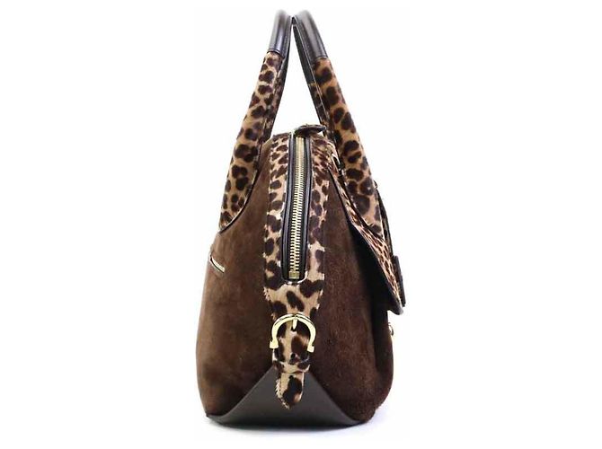 Borsa in scamosciato marrone Salvatore Ferragamo - vista 2