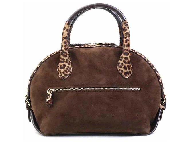 Borsa in scamosciato marrone Salvatore Ferragamo - vista 3