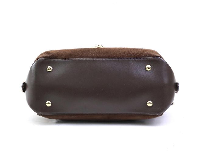 Borsa in scamosciato marrone Salvatore Ferragamo - vista 4