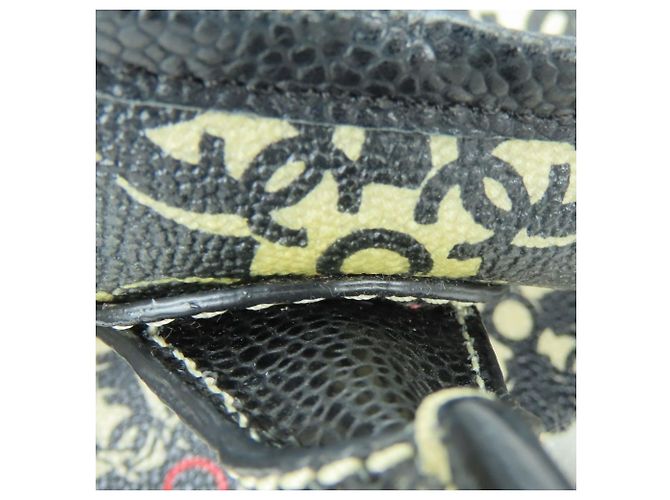 Borsa Tote Chanel Coco Travel Nero Bianco Rosso - vista 10