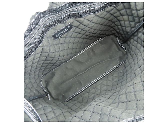 Borsa Tote Chanel Coco Travel Nero Bianco Rosso - vista 26
