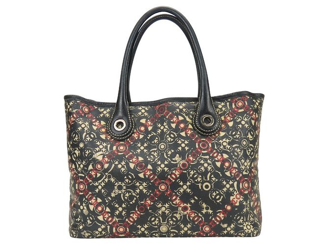 Borsa Tote Chanel Coco Travel Nero Bianco Rosso - vista 4