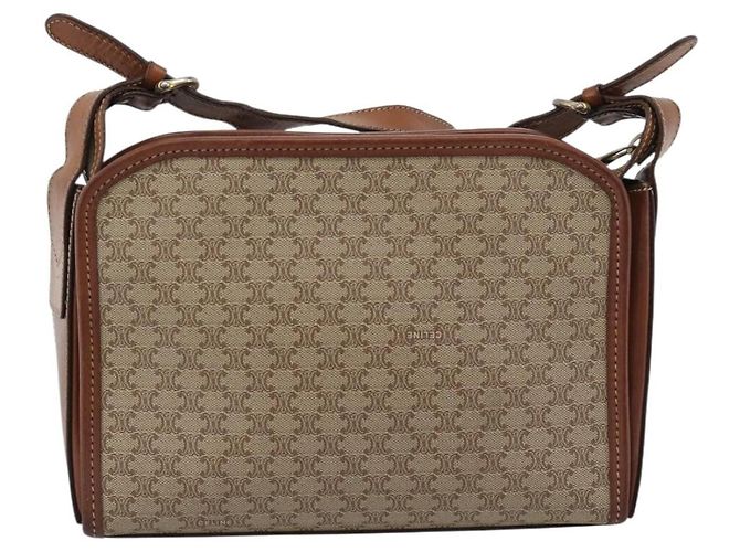 Céline Celine Vintage Macadam Tela e Pelle Beige - vista 2
