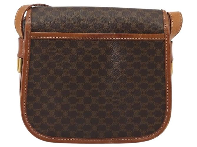 Céline Celine Vintage Macadam Tela e Pelle Marrone - vista 2