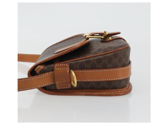 Céline Celine Vintage Macadam Tela e Pelle Marrone - vista 4