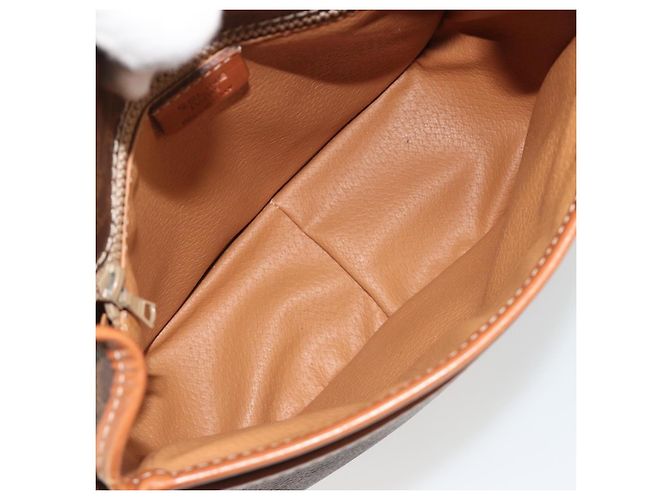 Céline Celine Vintage Macadam Tela e Pelle Marrone - vista 5