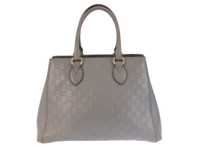 Gucci Leder-Tote-Bag Grau - Ansicht 2