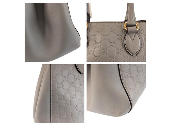 Gucci Leder-Tote-Bag Grau - Ansicht 5
