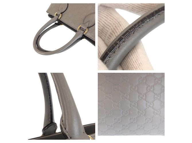 Gucci Leder-Tote-Bag Grau - Ansicht 6