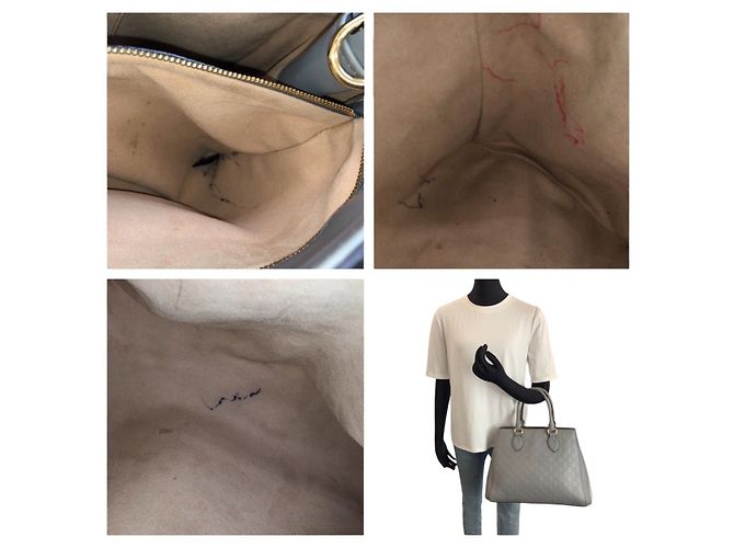 Gucci Leder-Tote-Bag Grau - Ansicht 7