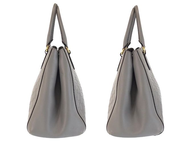 Gucci Leder-Tote-Bag Grau - Ansicht 8